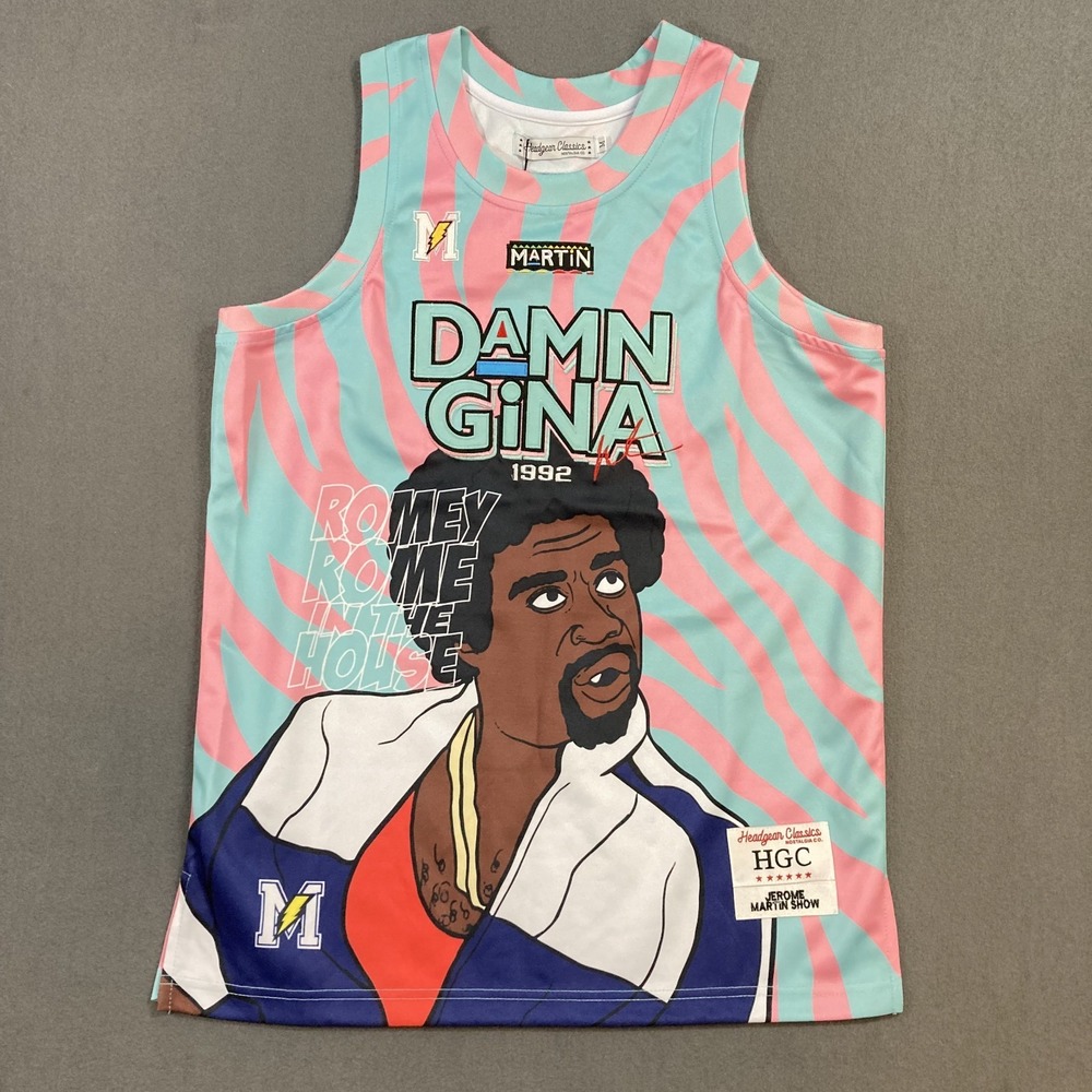 Damn Gina Jerome Martin Basketball Jersey Men's Medium Headgear Classics NWT*